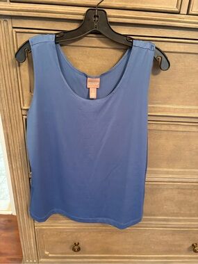 Chico's Women's Scoop Neck Sleeveless Tank - Periwinkle Blue